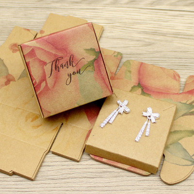 ZerongE ékszer DIY 10doboz+10belső kártya nyaklánc fülbevaló csomag doboz papír ékszer medál kijelző csomag doboz