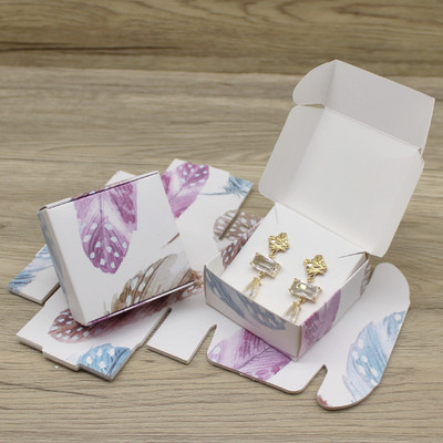 ZerongE ékszer DIY 10doboz+10belső kártya nyaklánc fülbevaló csomag doboz papír ékszer medál kijelző csomag doboz