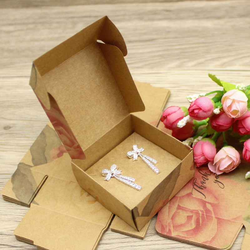 ZerongE ékszer DIY 10doboz+10belső kártya nyaklánc fülbevaló csomag doboz papír ékszer medál kijelző csomag doboz