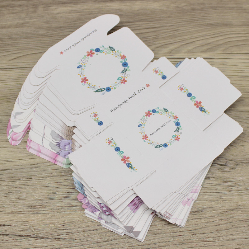 ZerongE ékszer DIY 10doboz+10belső kártya nyaklánc fülbevaló csomag doboz papír ékszer medál kijelző csomag doboz