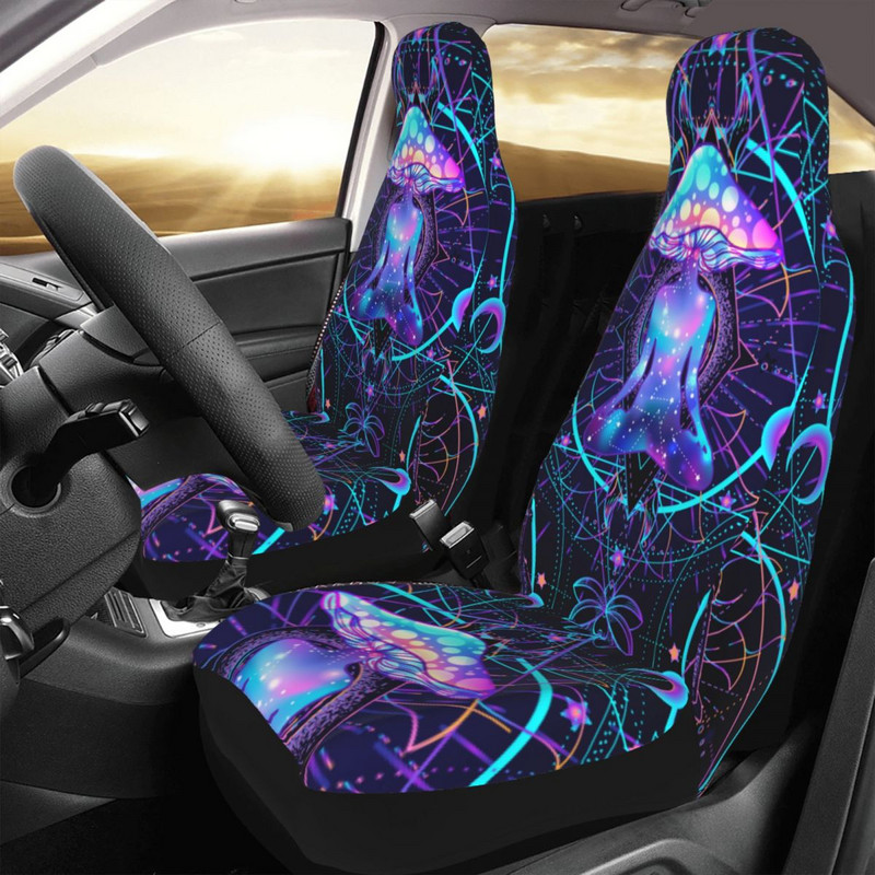 Psychedelic Magic Mushrooms Universalus automobilio sėdynės užvalkalas Auto interjeras Moteriškas automobilio sėdynės apsaugas poliesteris žvejyba