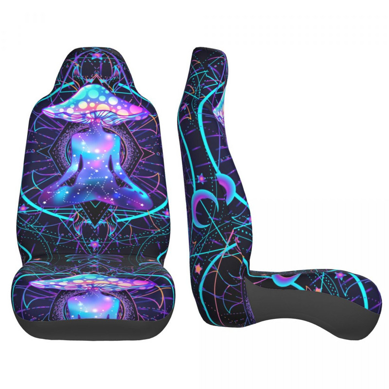 Psychedelic Magic Mushrooms Universalus automobilio sėdynės užvalkalas Auto interjeras Moteriškas automobilio sėdynės apsaugas poliesteris žvejyba