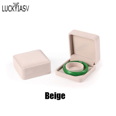 Peen elegantne beež/must samet ehtevitriin Luksuslik pulmakaelakee käevõru hoiustamiskorraldaja kinkekarp