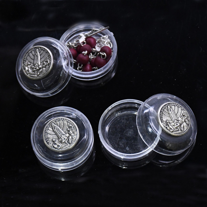 10 buc. Cutie de depozitare din plastic pentru margele rotunde Cruce Rozari Catolică Colier religios Bijuterii Brățări