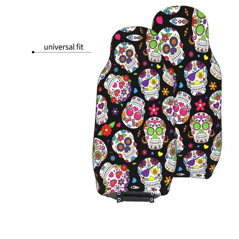 Värviline Sugar Skulls universaalne autoistme kate veekindel maasturi jaoks surnute päeva autoistme kaitsme kiudude jahi jaoks