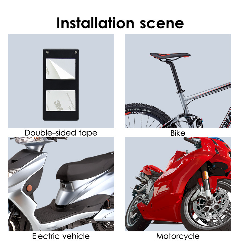 Vezeték nélküli távirányító Kerékpár biztonsági rezgésérzékelő Figyelmeztető Rendszer Kerékpár elvesztése ellen emlékeztető SOS riasztás érzékelő