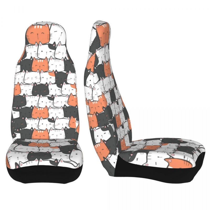 Cats Animal Print Universalus automobilio sėdynės užvalkalo apsauginis salono priedai mieliems kačiukams sėdynių užvalkalai Audiniai automobilių priedai