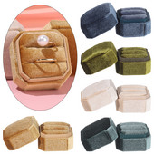 Moodne kaheksanurkne sametist topeltsõrmusekarp abielusõrmusekarp koos eemaldatava kaanega abielusõrmuse vitriinkarbi hoiukarp