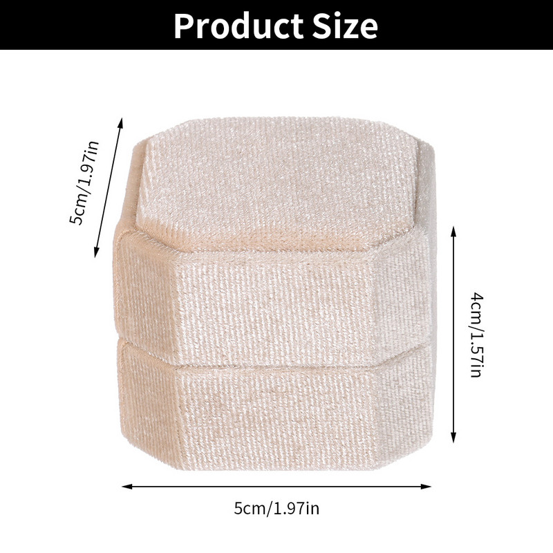 Moodne kaheksanurkne sametist topeltsõrmusekarp abielusõrmusekarp koos eemaldatava kaanega abielusõrmuse vitriinkarbi hoiukarp