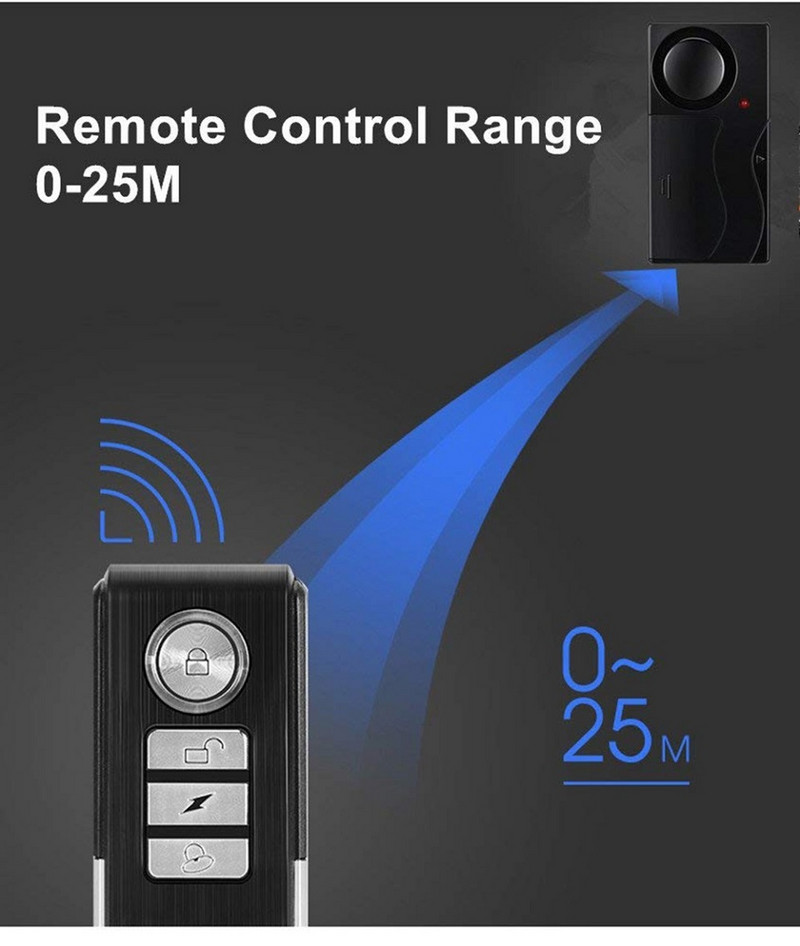 Elecpow συναγερμός ηλεκτρικού ποδηλάτου Αντικλεπτικός ασύρματος συναγερμός ποδηλάτου με τηλεχειριστήριο 110dB Χρηματοκιβώτιο ανιχνευτή παραθύρων πόρτας σπιτιού