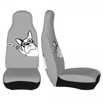 Γαλλικό μπουλντόγκ λέει γεια Κάλυμμα καθισμάτων αυτοκινήτου Universal Αδιάβροχο γυναικείο κάλυμμα για κατοικίδια ζώα για κουτάβια Καλύμματα καθισμάτων αυτοκινήτου με ίνες Αξεσουάρ αυτοκινήτου