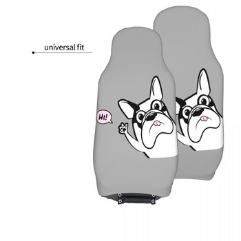 Френски булдог казва Здравейте Универсално покривало за столче за кола Водоустойчиво Жените обичат кученце Животно Домашни любимци Калъфи за столчета за кола Фибри Аксесоари за кола