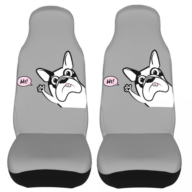 A francia bulldog azt mondja, hogy sziasztok, univerzális autósüléshuzat, vízálló nő