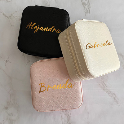 Travel jewelry box customized Mother’s Day gift bridesmaid gift birthday gift personalized Jewelry Case Jewelry Organizer Case