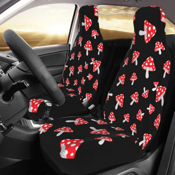 Χαριτωμένο Cartoon Forest Mushrooms Universal κάλυμμα καθίσματος αυτοκινήτου Four Seasons Travel Μπροστά πίσω Flocking υφασμάτινο μαξιλάρι υφασμάτινο στυλ αυτοκινήτου