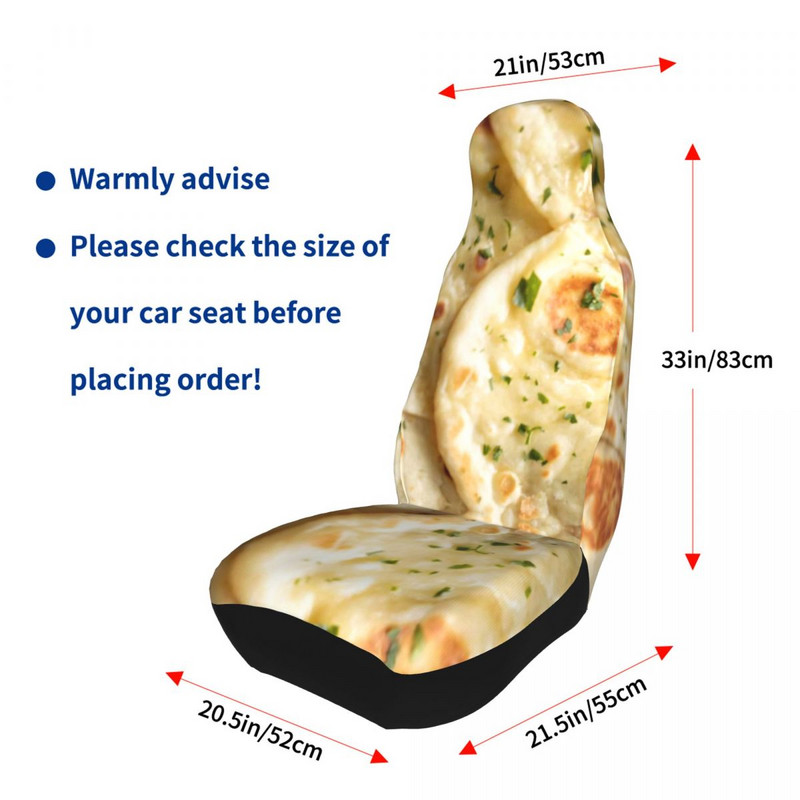 Naan Bread Burrito Food Univerzális autóülés huzat védő belső kiegészítők női autóülés védő poliészter horgászat