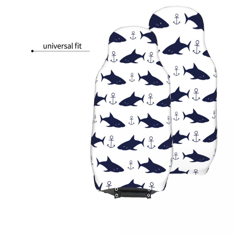 Cute Sea Life Sharks Anchor univerzális autósülés huzat terepjáróhoz, minden modellhez alkalmas Autósülés szőnyeg poliészter autós kiegészítők