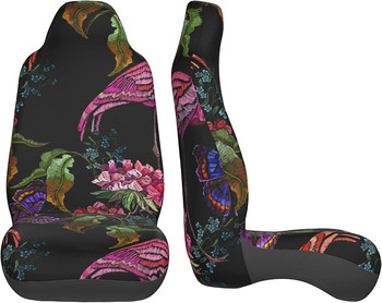Розово фламинго пеперуди Калъфи за седалки за кола Калъфи за предни седалки на превозни средства Универсален протектор за седалки 2 бр.