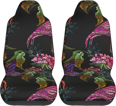 Roosad Flamingo Butterflies Autoistmekatted Sõiduki esiistmekatted Universal Fit Seat Protector 2 tk