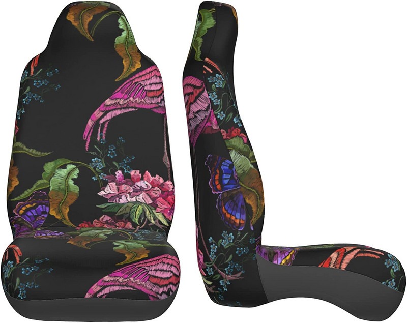Roosad Flamingo Butterflies Autoistmekatted Sõiduki esiistmekatted Universal Fit Seat Protector 2 tk