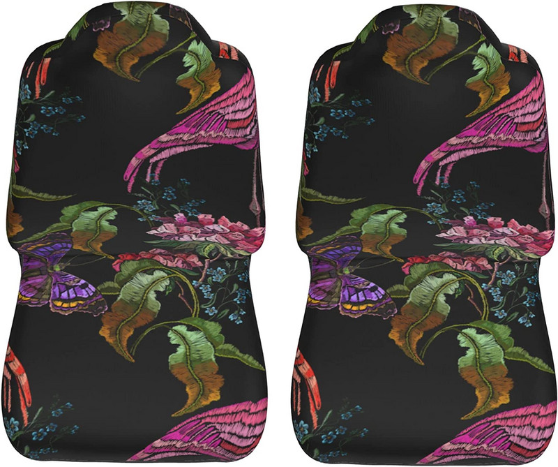 Roosad Flamingo Butterflies Autoistmekatted Sõiduki esiistmekatted Universal Fit Seat Protector 2 tk