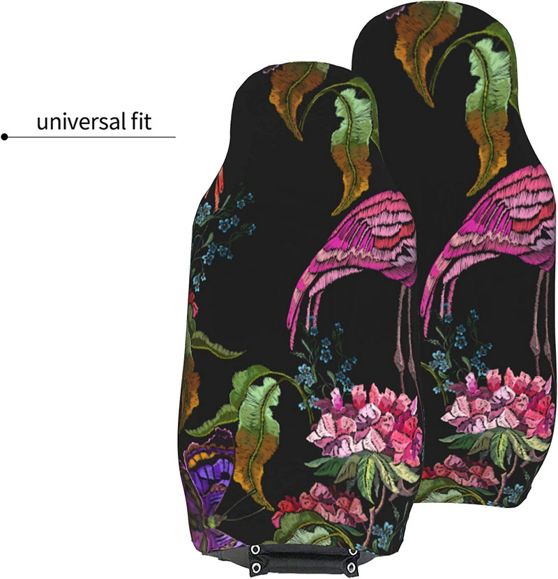 Roosad Flamingo Butterflies Autoistmekatted Sõiduki esiistmekatted Universal Fit Seat Protector 2 tk