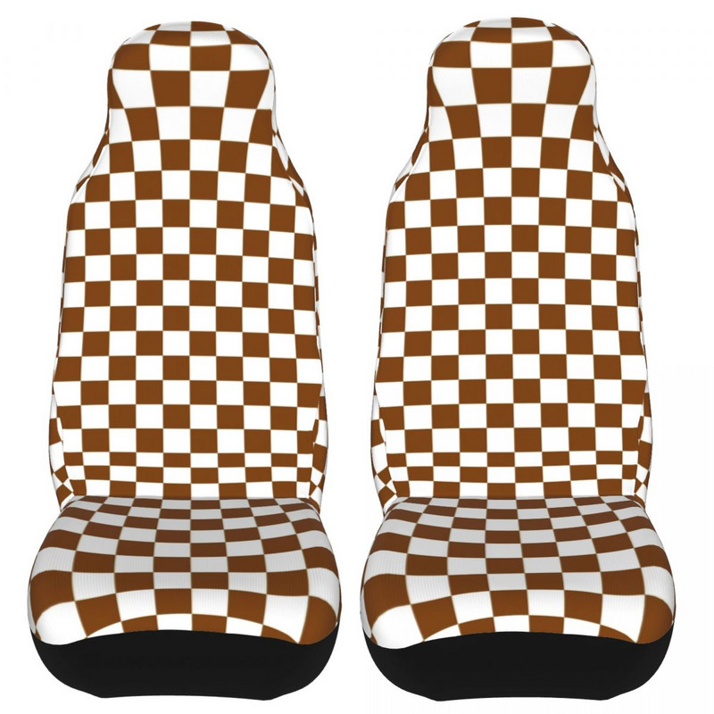 Valge ja šokolaadipruun malelaua universaalne autoistme kate Four Seasons AUTOYOUTH ruudulised istmekatted polüester Hunting