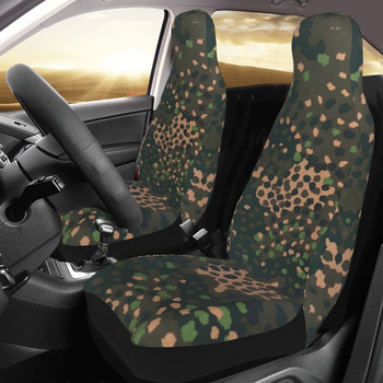 2 τεμ. Camo Universal κάλυμμα καθίσματος αυτοκινήτου Four Seasons SUV Multicam Military Animal Leopard Κάλυμμα καθίσματος αυτοκινήτου Πολυεστερικό προστατευτικό καθίσματος