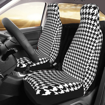 Ασπρόμαυρο μοτίβο Houndstooth Κάλυμμα καθίσματος αυτοκινήτου Universal Four Seasons AUTOYOUTH Κάλυμμα καθίσματος αυτοκινήτου Πολυεστέρας αξεσουάρ αυτοκινήτου