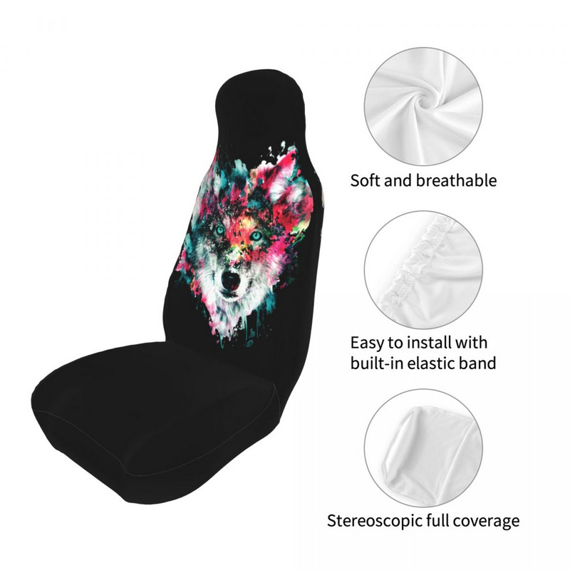 Wolf Animal Wolves Wild Animals universaalne autoistme kate Four Seasons naiste autoistme katted polüester Hunting 2 tükki