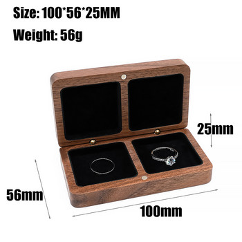 Персонализирана дървена кутия за пръстени за сватбена церемония Предложение за годеж Персонализиран любовник Гравиран пръстен Кутия за носител Калъф за съхранение на бижута