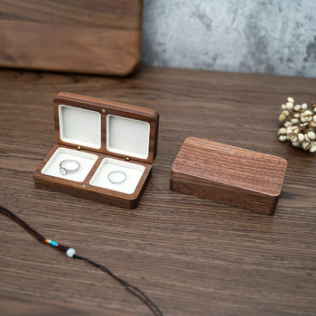 Εξατομικευμένο Ξύλινο Δαχτυλίδι Κουτί για Γαμήλια Πρόταση Αρραβώνα Προσαρμοσμένο Lover Engraved Ring Bearer Box Θήκη αποθήκευσης κοσμημάτων