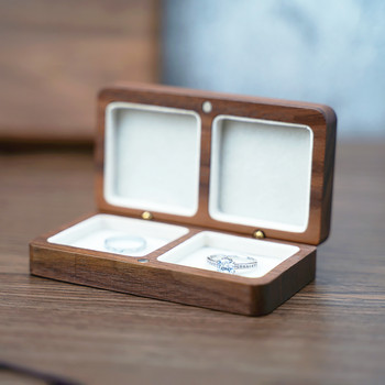 Εξατομικευμένο Ξύλινο Δαχτυλίδι Κουτί για Γαμήλια Πρόταση Αρραβώνα Προσαρμοσμένο Lover Engraved Ring Bearer Box Θήκη αποθήκευσης κοσμημάτων