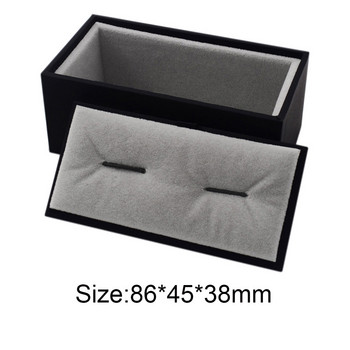Черна кутия за бижута SAVOYSHI Нова малка опаковка от хартиени материали от изкуствена кожа Копчета за ръкавели Персонализиране на подаръчна кутия