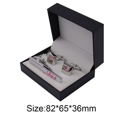 SAVOYSHI fekete ékszerdoboz új kis műbőr papír anyagok csomag mandzsettagombok ajándékdoboz testreszabása