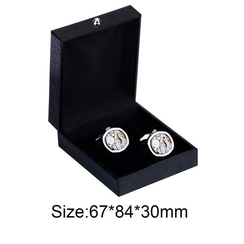 SAVOYSHI fekete ékszerdoboz új kis műbőr papír anyagok csomag mandzsettagombok ajándékdoboz testreszabása