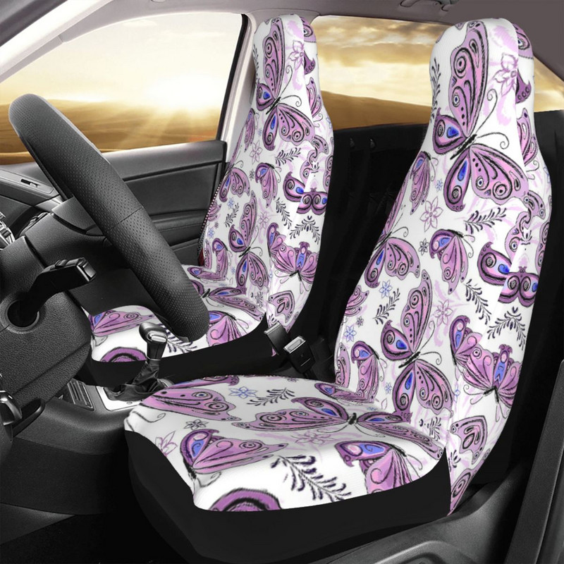 Romantik Boho Butterfly Flower universalus automobilio sėdynės užvalkalas, vandeniui atsparus kelioninis automobilio sėdynės apsauginis užvalkalas, poliesterio medžioklė