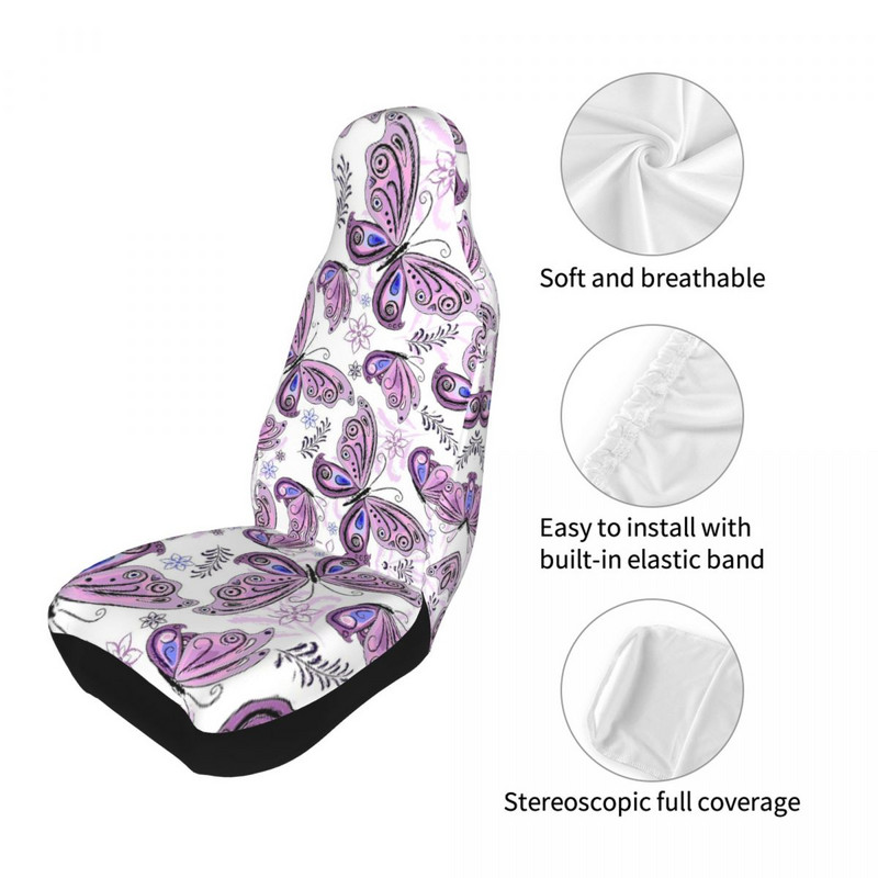 Romantik Boho Butterfly Flower universalus automobilio sėdynės užvalkalas, vandeniui atsparus kelioninis automobilio sėdynės apsauginis užvalkalas, poliesterio medžioklė