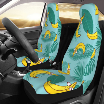 Μπανάνα Summer Fruits Προστατευτικό κάλυμμα καθίσματος αυτοκινήτου Universal Αξεσουάρ εσωτερικού χώρου Τροπικά φύλλα φοίνικα Πίσω συρρέουν υφασμάτινο μαξιλάρι