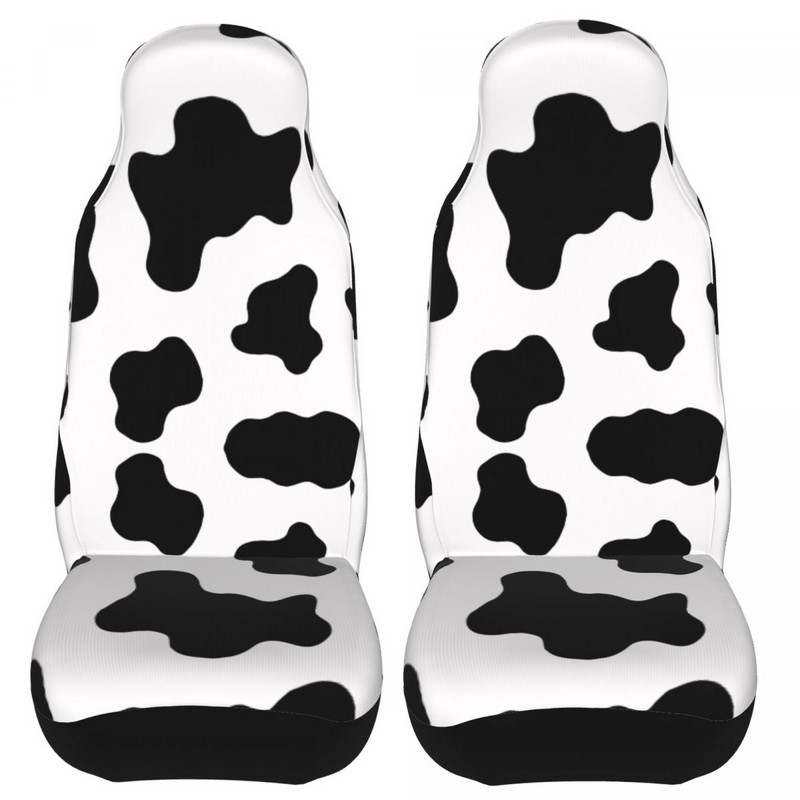 Husă universală pentru scaun auto cu imprimeu alb-negru de vaci Four Seasons Femei Husă pentru scaune auto Poliester Vânătoare
