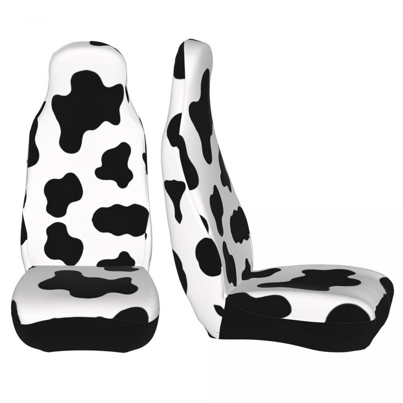 Husă universală pentru scaun auto cu imprimeu alb-negru de vaci Four Seasons Femei Husă pentru scaune auto Poliester Vânătoare