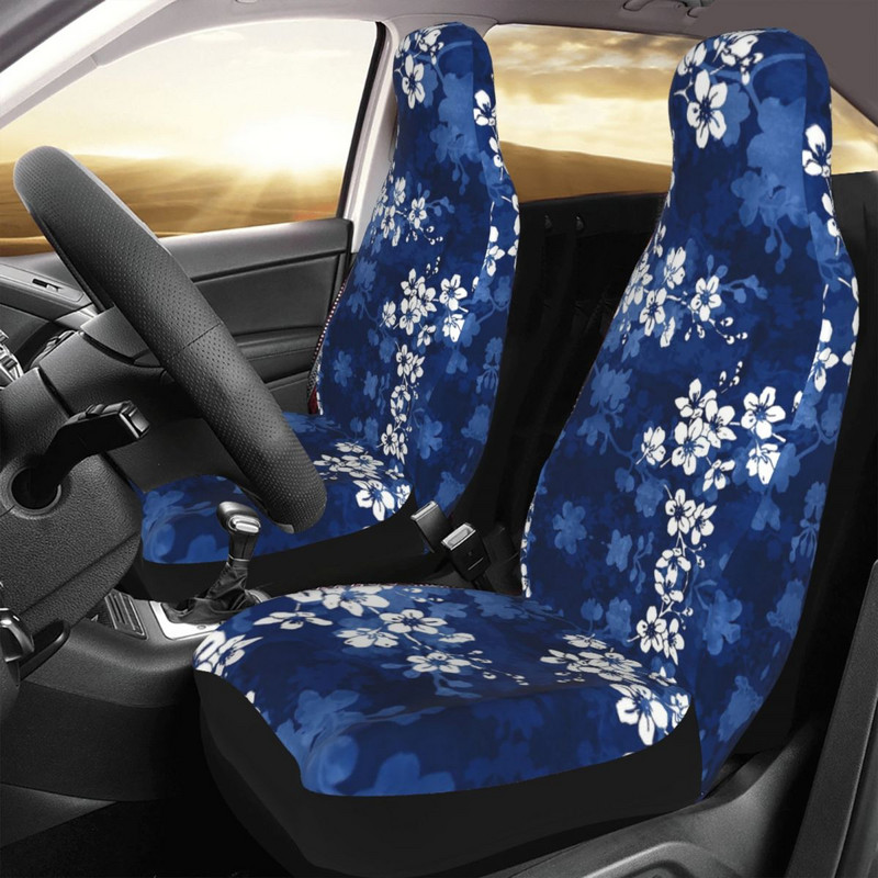 Sakura Blossom In Deep Blue Husă universală pentru scaun auto Four Seasons AUTOYOUTH Flowers Protector pentru scaun auto Poliester Car Styling