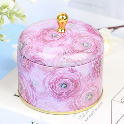 1 vnt Europos retro aukščiausios klasės žvakių aromaterapijos rankų darbo muilo pakavimo dėžutė apvali geležies dėžutė arbatos saldainių papuošalų laikymo dėžutės dovanos