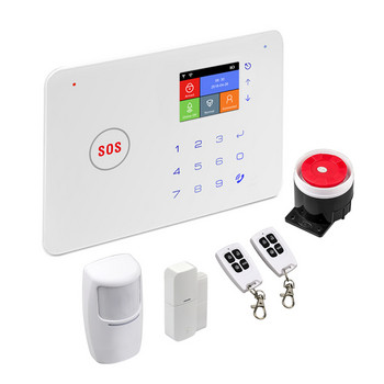 2,4-инчов TFT екран WIFI GSM Комплекти за домашна аларма за кражба Безжична охранителна алармена система Детектор за движение APP Control