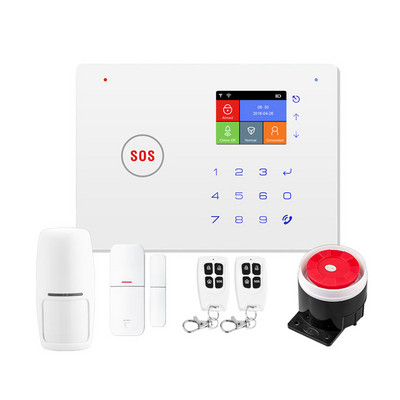 2,4 hüvelykes TFT képernyő WIFI GSM otthoni betörésjelző készletek vezeték nélküli biztonsági riasztórendszer mozgásérzékelő APP vezérlés