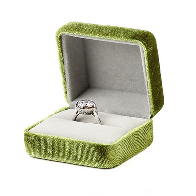 Uus ehtekarp tasuta kohandatud logoga mururoheline flanellist rauast ehtekarp ehete hoiukarp ehtepakendite kinkekarp