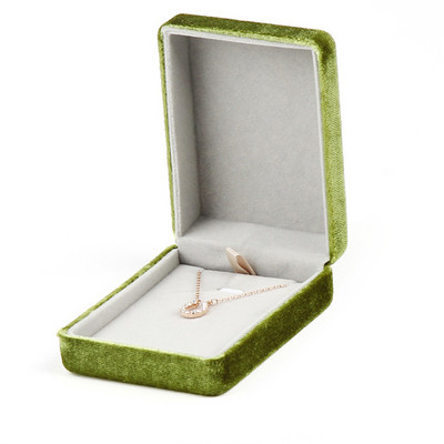 Uus ehtekarp tasuta kohandatud logoga mururoheline flanellist rauast ehtekarp ehete hoiukarp ehtepakendite kinkekarp