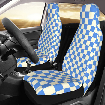 Μπλε σκακιέρα Εκτύπωση γενικής χρήσης κάλυμμα καθισμάτων αυτοκινήτου εκτός δρόμου Γυναικεία καρό καλύμματα καθισμάτων αυτοκινήτου Πολυεστερικό ψάρεμα