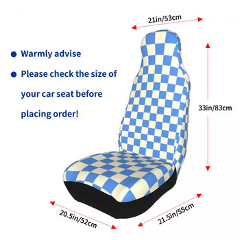 Синя шахматна дъска с принт Универсално покривало за столче за кола Off-Road Дамски карирани калъфи за столче за кола Полиестер Риболов