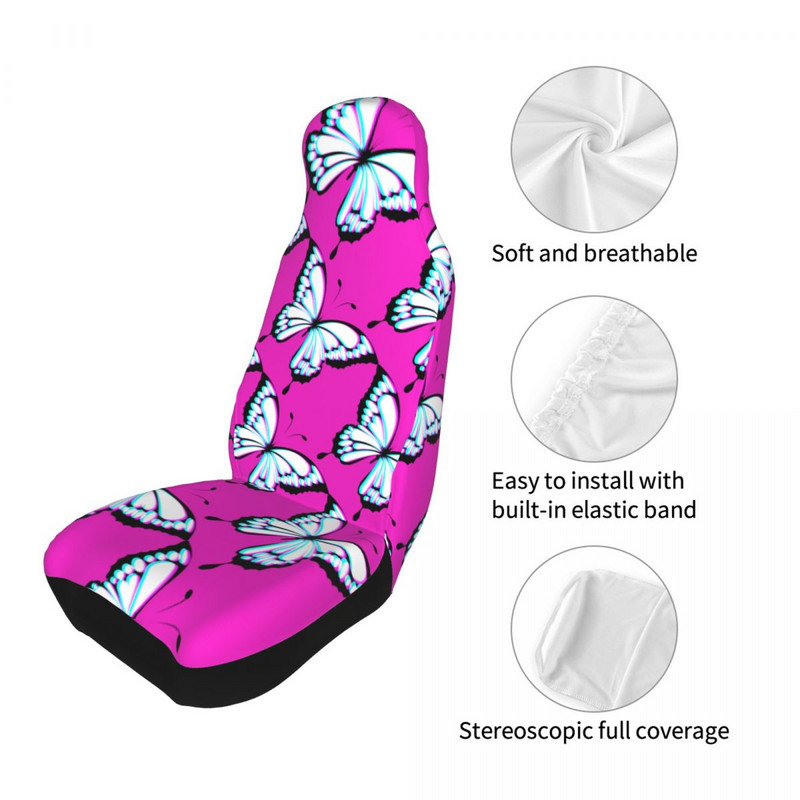Butterfly Glitch Effect Universal κάλυμμα καθίσματος αυτοκινήτου Auto εσωτερικό Γυναικείο μαξιλάρι καθίσματος/Κάλυμμα Πολυεστερικό στυλ αυτοκινήτου